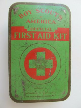 Boy Scout Johnson & Johnson First Aid Kit,  Metal Box