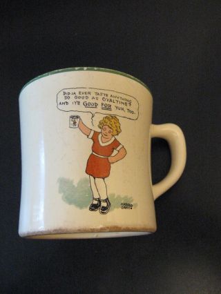 Vintage/1940s Ovaltine,  Orphan Annie Ceramic Mug,  The Wander Co.  By Harold Grays