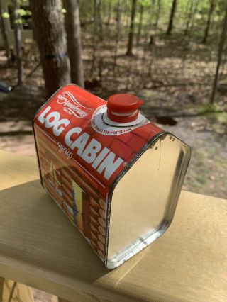 Vintage Log Cabin Syrup,  Tin Container 24 oz.  100th Anniversary 1887 - 1987 2