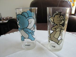 Vintage Looney Tunes " Tom And Jerry " Pepsi Collector Glasses/ Set Of 2