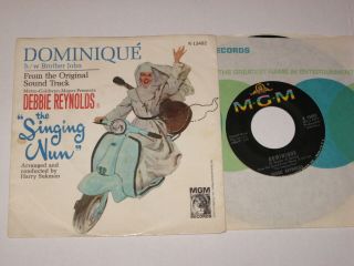 Debbie Reynolds 7 " 45 Hear Dominique (the Singing Nun) Mgm With Picture Sleeve