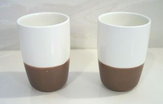 2012 Starbucks Two - Tone Glaze Drip No Handle Small Espresso /tea Cup Set Of 2