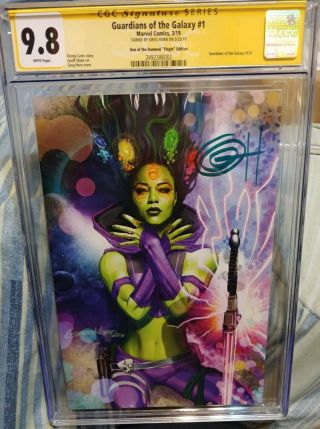 Guardians Of The Galaxy 1 Greg Horn Virgin Variant Cgc Ss 9.  8 Den Of The Damned