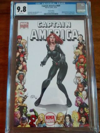 Captain America 609 Cgc 9.  8 Nm/mt Women Of Marvel Variant - Black Widow Cover