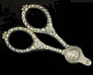 Antique/vintage German Silver Repousse Cigar Cheroot Cutters Snips Scissors