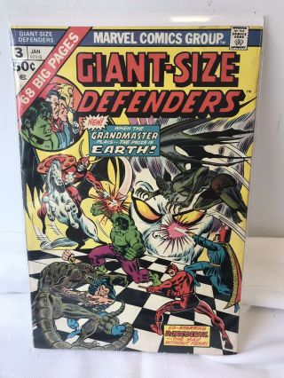 Giant - Size Defenders 3 Marvel Comics 1974 1st Appearance Of Korvak Vg - 3.  5 Key