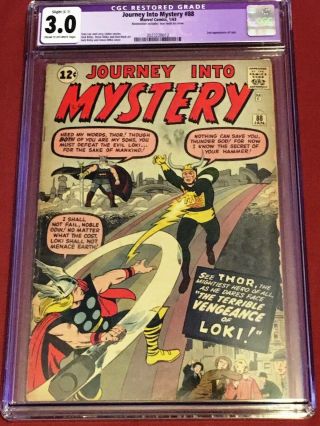 Journey Into Mystery 88 Cgc 3.  0 R Stan Lee Jack Kirby Steve Ditko Thor 1963