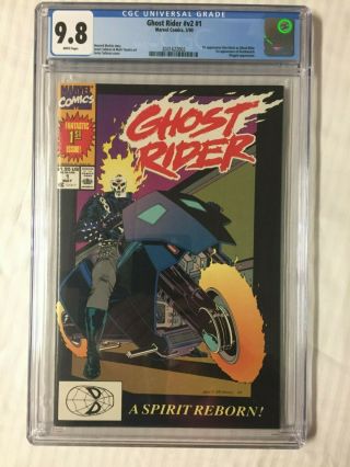 Key Ghost Rider V2 1 Cgc 9.  8 Marvel 1990 1st App Ghost Rider & Deathwatch