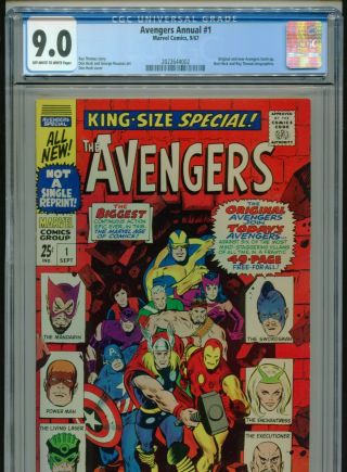 1967 Marvel Avengers Annual 1 Cgc 9.  0 & Team Cgc 9.  0 Ow - W Box17
