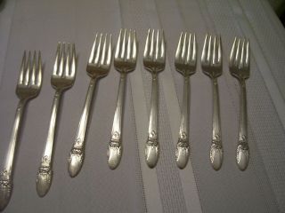 Is First Love Set Of 8 Salad Forks 1847 Rogers Silverplate Flatware -