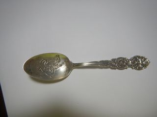 Sterling Silver Souvenir Spoon Cowboy Raton N.  M.  Mexico