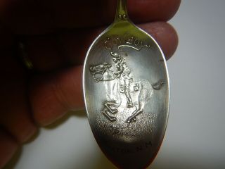 Sterling Silver Souvenir Spoon Cowboy Raton N.  M.  Mexico 2