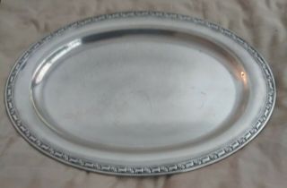 Large Vintage Oneida Oval Silver Plated Serving Tray 12.  5 " X 18 " Oneida Silver