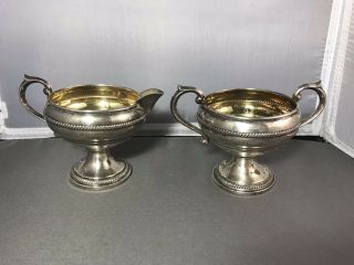 Sterling Silver Weighted Creamer And Sugar