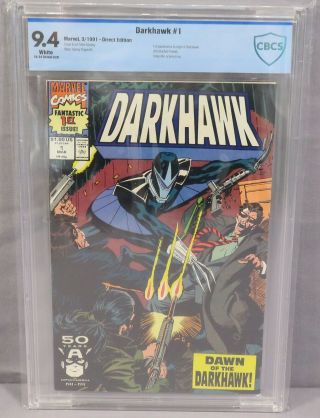 Darkhawk 1 (origin & 1st Appearance) Wht Pg Cbcs 9.  4 Nm Marvel Comics 1991 Cgc