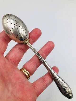 Vintage Sterling Silver Tea Strainer Infuser Spoon 32.  8 Grams 6” Long