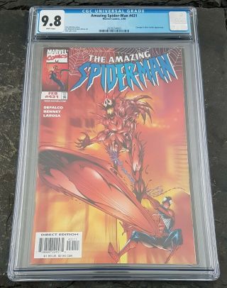Spider - Man 431 Cgc 9.  8 Carnage & Silver Surfer App.  Marvel Comic Book