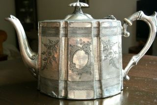 Fabulous Victorian Epns Silver Plated Teapot - Great Design