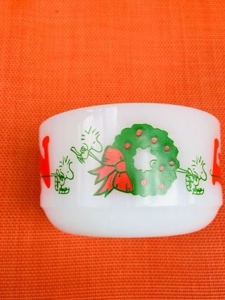 Vintage Snoopy Fire King Anchor Hocking Noel Christmas Bowl
