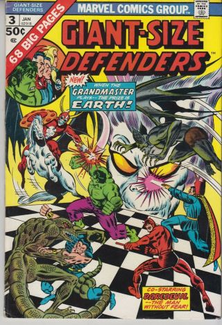 Giant - Size Defenders 3 Vf 8.  0 Key 1st App Korvac Cents 1972 Hot