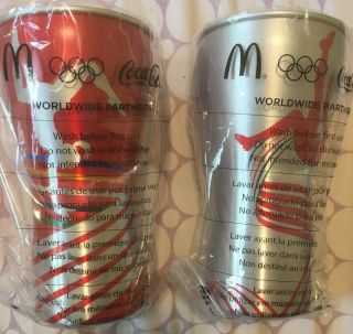 2 - 2016 Rio Olympics Aluminum Cup Coca Cola & Mcdonalds Coke Gymnastics.