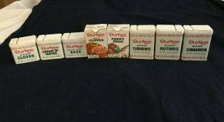Vintage Durkee Spices Tins & Boxes All But 2 Have Product.  Show Price