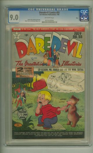 Daredevil Comics 55 (cgc 9.  0) O/w Pgs; 1949; Ohio; None Graded Higher (c 23906)