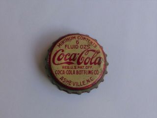 Vintage Asheville Nc North Carolina Coca Cola Cork Bottle Cap Tappi Kronkorken
