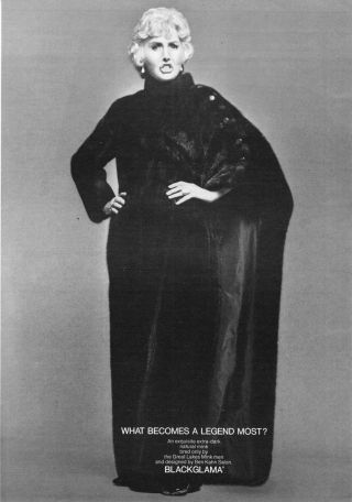 1971 Barbara Stanwyck Blackglama Natural Mink Coat Photo Vintage Promo Print Ad