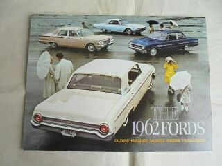Vintage 1962 Ford Automobiles Fold Out Advertising Brochure