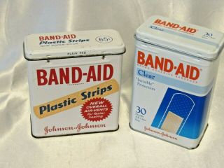 2 Vintage Johnson & Johnson Brand Band - Aid Empty Tins