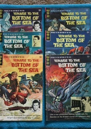 6 Gold Key Comic Books Voyage To The Bottom Of The Sea Silver Age 1,  3,  4,  5,  6&8