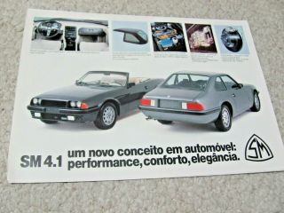 1983 Sm 4.  1 Sportscar (brazil) Sales Brochure