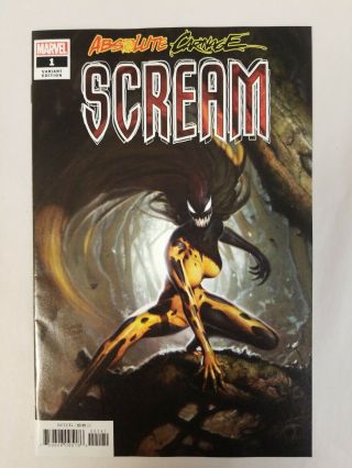 Absolute Carnage Scream 1 Marvel 1:50 Ryan Brown Variant Cover Vf