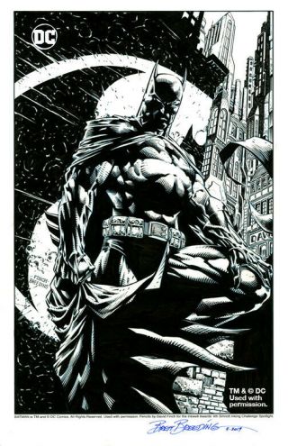 Batman Art Signed David Finch & Brett Breeding W/ 
