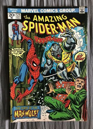 The Spider - Man 124 (september 1973) 1st Appearance Man - Wolf