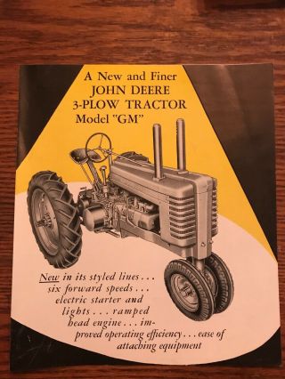 Vintage John Deere Advertising - 3 - Plow Tractor Model Gm