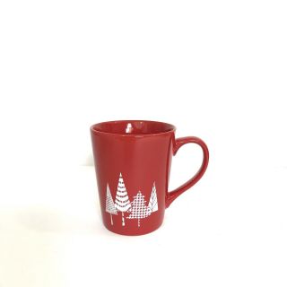 Starbucks 2017 Christmas Trees Holiday Red And White 13 Oz Coffee Mug / Tea Cup