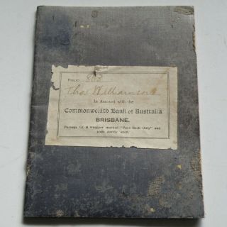 Rare Antique Vintage Commonwealth Bank Of Australia,  Brisbane Deposit Pass - Book