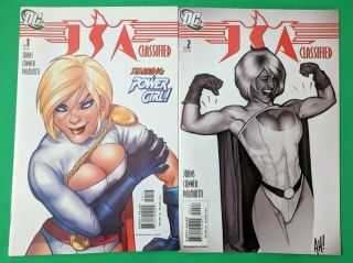 Dc Jsa Classified 1 And 2 Comics Hughes Variant 2005 Power Girl Superman Conner