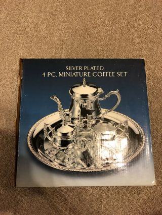 Vintage Godinger Silver Plated Tea & Coffee Miniature 4pc Set