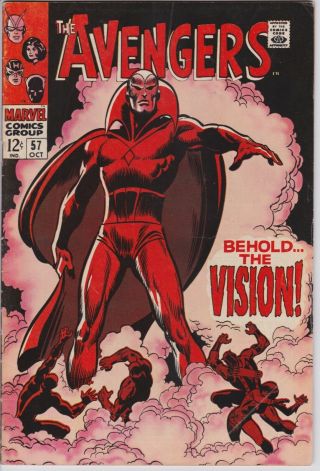 Avengers 57 - Vg/fn 5.  0 - First Appearance Of The Vision