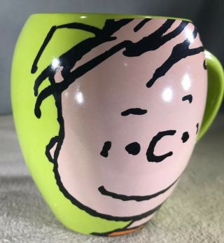 Charlie Brown Mug Green w/Large Cute Face Peanuts Worldwide LLC 2010 Ceramic 2