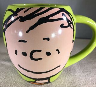 Charlie Brown Mug Green w/Large Cute Face Peanuts Worldwide LLC 2010 Ceramic 4