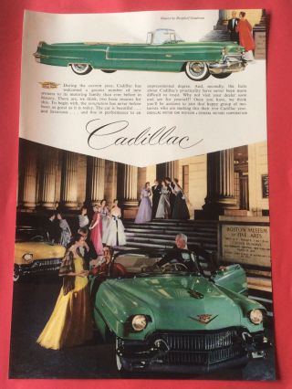 1956 Cadillac Car Ad General Motors Corp.  Vintage Green