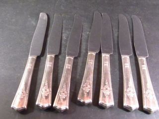 Harmony House Silverplate Maytime Set/7 French Blade Knives 9 1/