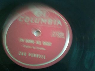 1955 HILLBILLY 78 ZAG PENNELL I ' m Doing All Right / T.  L.  C.  Columbia 21365 EX NM 2