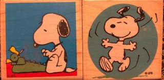 Peanuts Snoopy Rubber Stamps 2 Rare Snoopy Stamps