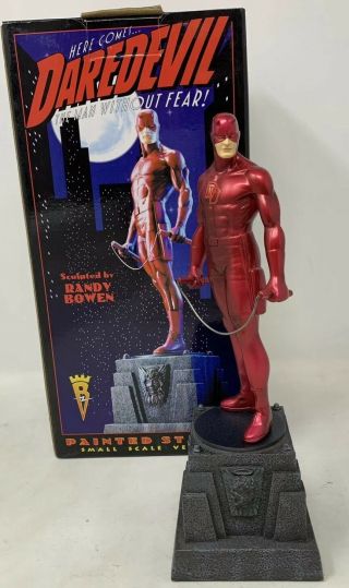 Marvel Randy Bowen Designs Daredevil Small Scale Painted Statue Red /4000 W Box