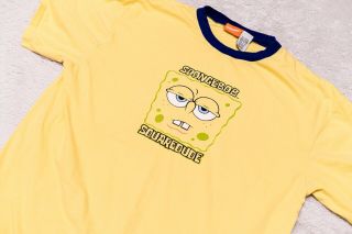 Vintage 2004 Nickelodeon Spongebob Square Pants Shirt Large Xl Squaredude Yellow